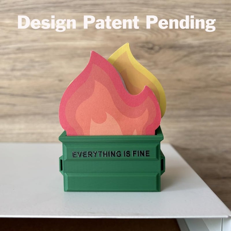 Infmetry Garbage Can Fire Sticky Notes Office Supplies Flame Notepads Desk Accessories Funny White Elephant Gifts for Coworker Boss Teacher Women Men Adult 300 Sheets - Image 3